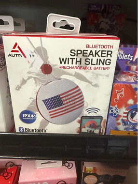 Autrix Bluetooth Speaker with Sling +Rechargeable Battery - USA Flag